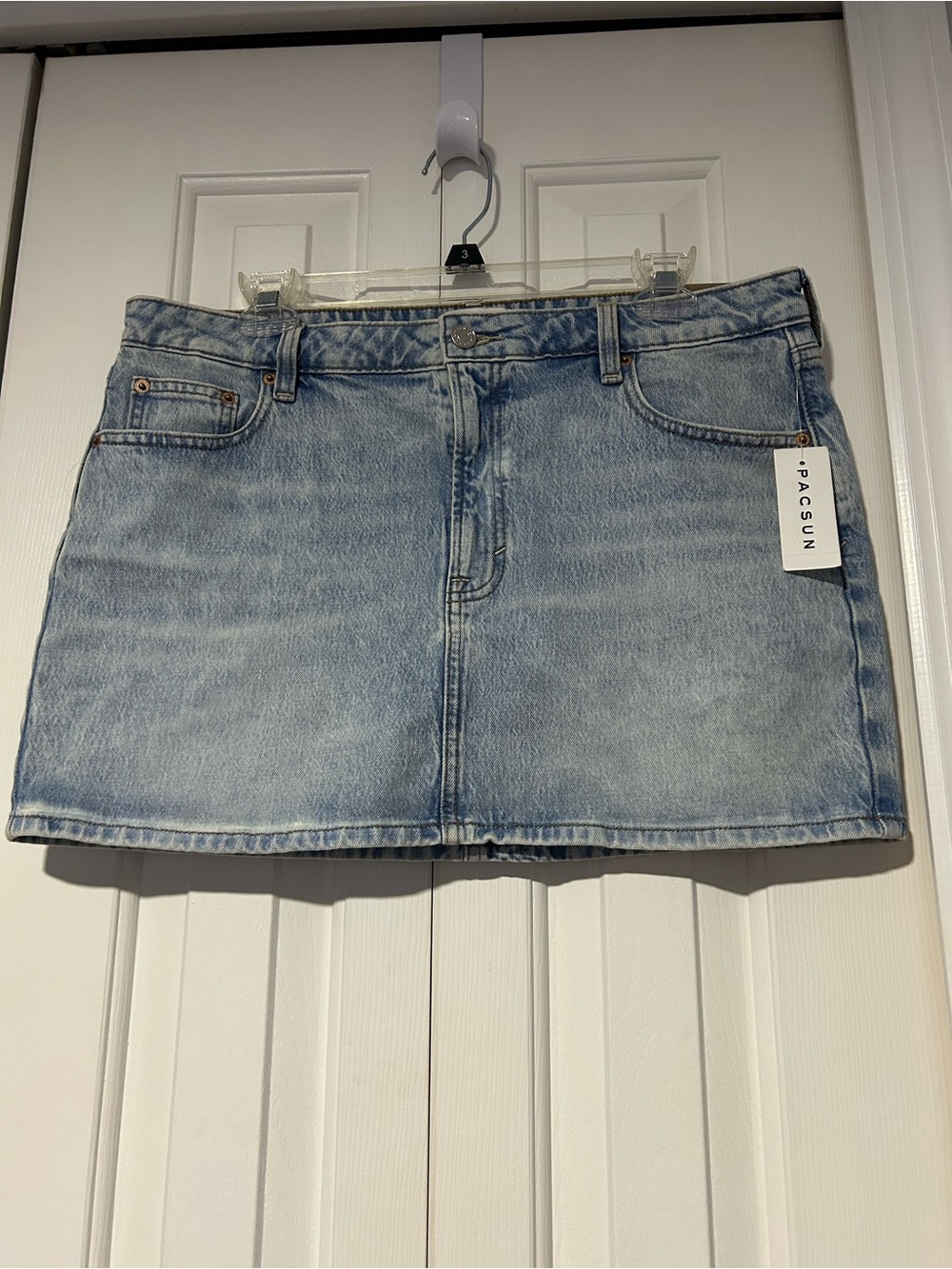 PacSun Bella Mid Rise Denim Mini Skirt